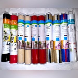 Lot Cricut Premium Permanent Vinyl Packs in Glossy, Glitter, and misc others
